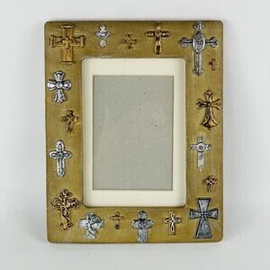 Cross Christian Resin Picture Frame Burnes of Boston; Frame 9 5/8 x 7 5/8”
